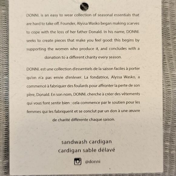 Donni Toupe Ribbed Cotton Blend Open Cardigan One Size Fits All - Picture 7 of 8